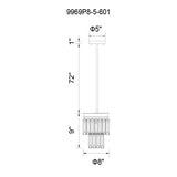 Weiss 5 Light 8in Down Mini Pendant