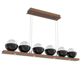 Cabochon Linear Chandelier 6 Lights Burnished Bronze Black Marble By Hammerton