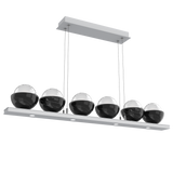 Cabochon Linear Chandelier 6 Lights Classic Silver Black Marble By Hammerton