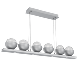Cabochon Linear Chandelier 6 Lights Classic Silver Matching Finish By Hammerton