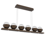 Cabochon Linear Chandelier 6 Lights Flat Bronze Matching Finish By Hammerton