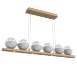 Cabochon Linear Chandelier 6 Lights Novel Brass White Marble By Hammerton