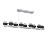 Cabochon Linear Chandelier 9 Lights Classic Silver Black Marble By Hammerton