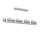 Cabochon Linear Chandelier 9 Lights Classic Silver Matching Finish By Hammerton