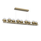 Cabochon Linear Chandelier 9 Lights Gilded Brass Matching Finish By Hammerton