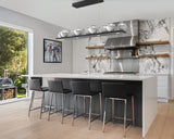 Cabochon Linear Chandelier 9 Lights Graphite Travertine By Hammerton Lifstyle View