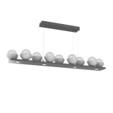 Cabochon Linear Chandelier 9 Lights Graphite White Marble By Hammerton