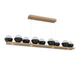 Cabochon Linear Chandelier 9 Lights Novel Brass Black Marble By Hammerton