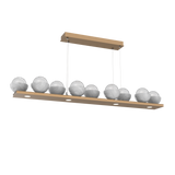 Cabochon Linear Chandelier 9 Lights Novel Brass White Marble By Hammerton