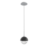 Cabochon Pendant Light Classic Silver Black Marble By Hammerton