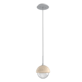 Cabochon Pendant Light Classic Silver Travertine By Hammerton