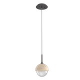 Cabochon Pendant Light Graphite Travertine By Hammerton