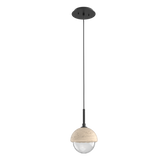 Cabochon Pendant Light Matte Black Travertine By Hammerton