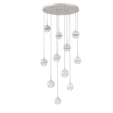 Cabochon Round Pendant Chandelier 11 Lights Beihe Silver White Marble By Hammerton