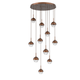 Cabochon Round Pendant Chandelier 11 Lights Burnished Bronze Matching Finish By Hammerton