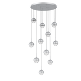 Cabochon Round Pendant Chandelier 11 Lights Classic Silver Matching Finish By Hammerton