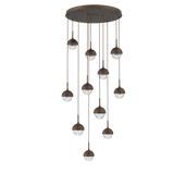 Cabochon Round Pendant Chandelier 11 Lights Flat Bronze Matching Finish By Hammerton