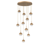 Cabochon Round Pendant Chandelier 11 Lights Novel Brass Matching Finish By Hammerton