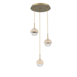 Cabochon Round Pendant Chandelier 3 Lights Travertine By Hammerton