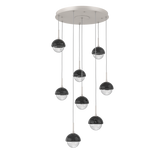 Cabochon Round Pendant Chandelier 8 Lights Beige Silver Black Marble By Hammerton