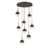 Cabochon Round Pendant Chandelier 8 Lights Flat Bronze Matching Finish By Hammerton