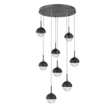 Cabochon Round Pendant Chandelier 8 Lights Graphite Black Marble By Hammerton