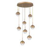 Cabochon Round Pendant Chandelier 8 Lights Novel Brass Matching Finish By Hammerton