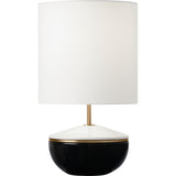 Cade Table Lamp — 11 3/4", White Linen, Black