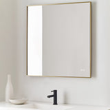 Cadre Square Mirror Small Satin Brass By Generation Lighting - Lifestyle View4
