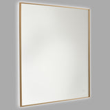 Cadre Square Mirror Small Satin Brass By Generation Lighting - Side View1
