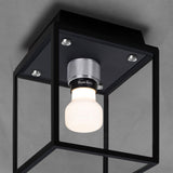 Caged Wet Wall Ceiling Light Black Steel By Buster And Punch Detailed View