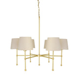 California 6 Arm Chandelier - Satin Brass