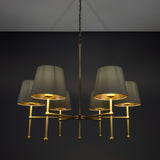 California 6 Arm Chandelier - Satin Brass