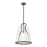 Caliper Pendant Large in Bronze, Clear Glass by Hubbardton Forge