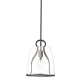 Caliper Pendant Small in Black, Clear Glass by Hubbardton Forge