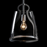 Caliper Pendant Small detail in Sterling, Clear Glass, by Hubbardton Forge