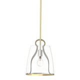 Caliper Pendant Small in Modern Brass, Clear Glass by Hubbardton Forge