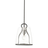 Caliper Pendant Small in Natural Iron, Clear Glass by Hubbardton Forge