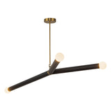 Calla Chandelier — Brushed Gold/Black Vegan Leather