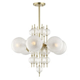 Calypso 6 Light Chandelier by Hudson Valley in Aged Brass