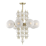 Calypso 8 Light Chandelier by Hudson Valley in Aged Brass