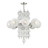 Calypso 8 Light Chandelier by Hudson Valley in Polished Nickel