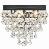 Calypso Flush Mount Matte Black By Crystorama - With Light