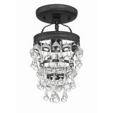 Calypso Mini Crystal Semi-Flush Mount 7.25'' Matte Black