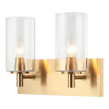 Candela Wall Sconce 13 Inch Aged Gold Brass Clear