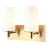 Candela Wall Sconce 13 Inch Aged Gold Brass Opal