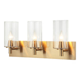 Candela Wall Sconce 21 Inch Aged Gold Brass Clear