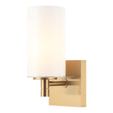 Candela Wall Sconce 5 Inch Aged Gold Brass Opal