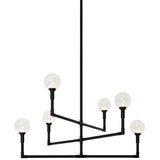 Candlestix Chandelier Black Clear Glass By Matteo - Front View