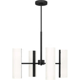 Capalino Chandelier — 24", White Linen, Midnight Black